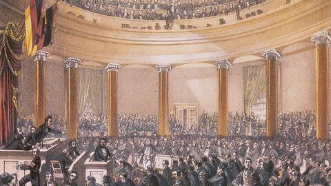 Der Einzug des Vorparlaments in die Paulskirche am 21. März 1848, Frankfurt am Main